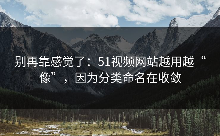 别再靠感觉了:51视频网站越用越“像”,因为分类命名在收敛 别再靠感觉了:51视频网站越用越“像”,因为分类命名在收敛