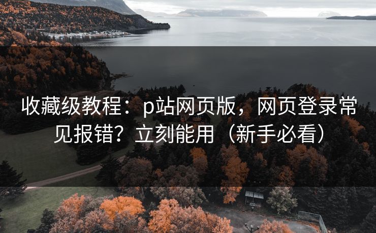收藏级教程:p站网页版,网页登录常见报错?立刻能用(新手必看) 收藏级教程:p站网页版,网页登录常见报错?立刻能用(新手必看)