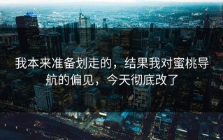 我本来准备划走的，结果我对蜜桃导航的偏见，今天彻底改了