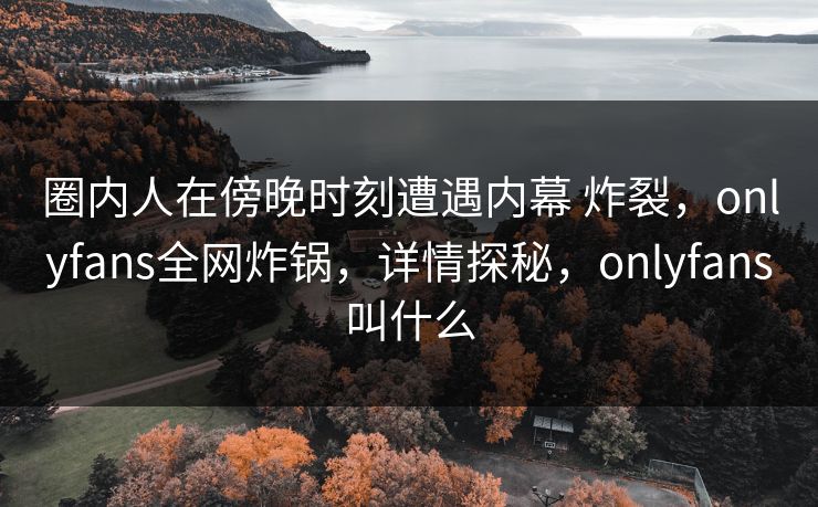 圈内人在傍晚时刻遭遇内幕 炸裂，onlyfans全网炸锅，详情探秘，onlyfans叫什么-第1张图片-P站视频在线浏览平台