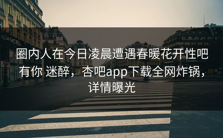 圈内人在今日凌晨遭遇春暖花开性吧有你 迷醉，杏吧app下载全网炸锅，详情曝光-第1张图片-P站视频在线浏览平台